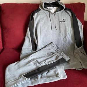 NWT MEN’S PUMA HOODED SMOOTH BREATHABLE SWEATSUIT GRAY